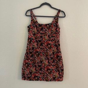 Juniors floral corduroy above the knee dress NWT size medium